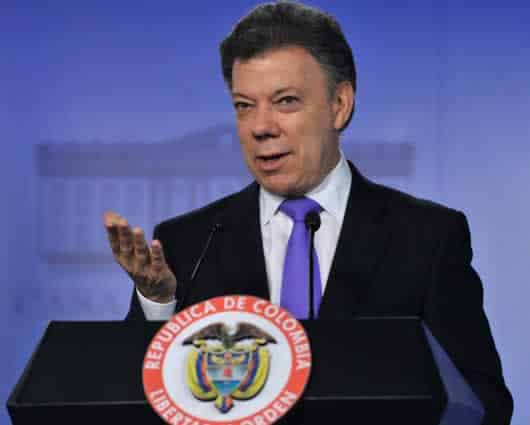 Juan Manuel Santos, presidente de Colombia. Foto: AFP