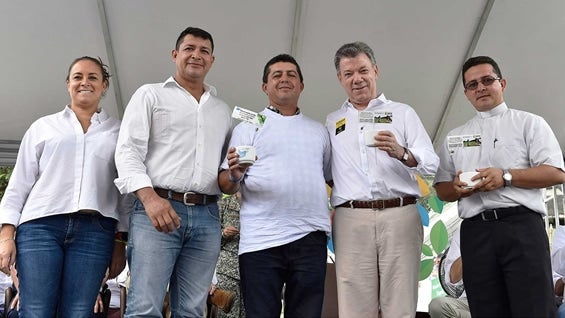El presidente Juan Manuel Santos durante la inauguración de la oficina de la Unidad de Restitución de Tierras en Florencia, Caquetá. Foto: SIG.