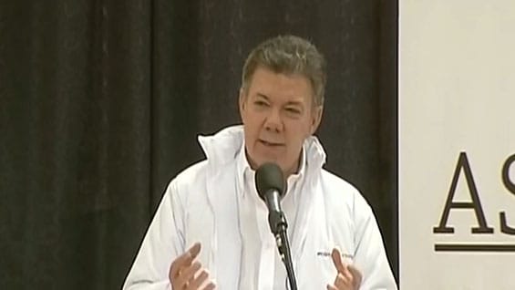Juan Manuel Santos en la graduación de los gestores de paz. Foto: Noticias RCN