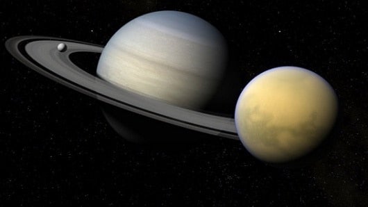 Foto: El satélite o la 'Luna' de Saturno denominada Titán / referencial.