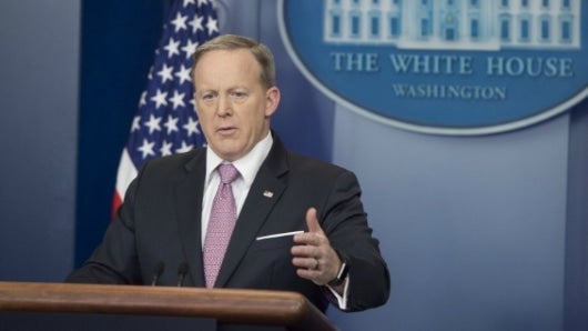 Sean Spicer, portavoz de la Casa Blanca. Foto: AFP.