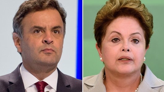 Aécio Neves y Dilma Rousseff. Foto: AFP.
