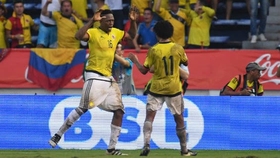 Yerry Mina, autor del segundo gol de Colombia. Foto: AFP
