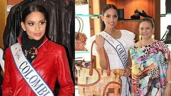 La Señorita Colombia, Andrea Tovar, y la diseñadora Gabi Arenas. Foto: Facebook.