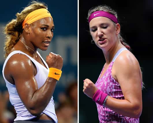 Serena Williams y Victoria Azarenka. AFP