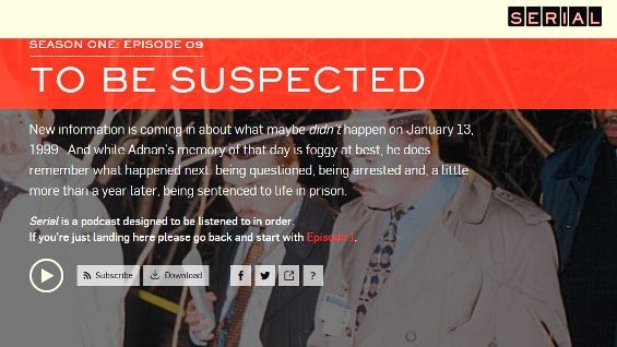 La serie está disponible en la web www.serialpodcast.org