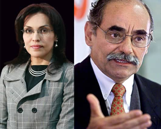 Horacio Serpa y Viviane Morales, potenciales cabeza de lista al Senado. Foto: AFP