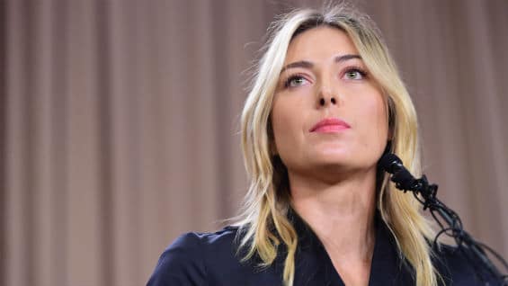 La tenista rusa Maria Sharapova en una rueda de prensa en Los Ángeles, California. Foto Agencia AFP