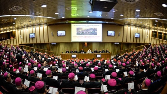 Sesión del sínodo de la familia en el Vaticano. Foto: AFP