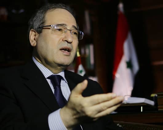 Viceministro sirio de Relaciones Exteriores, Faisal Moqdad. Foto: AFP.