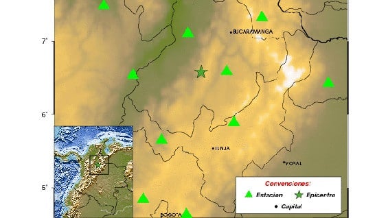 Epicentro del sismo. Foto: Servicio Geológico Colombiano.