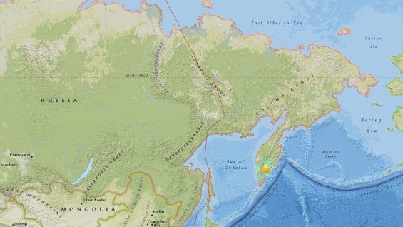 Epicentro del sismo. Foto: USGS.