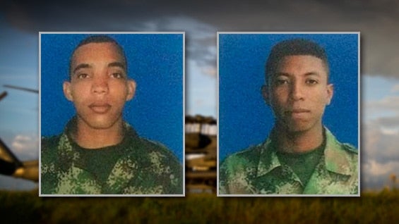Los soldados Paulo César Rivera y Jonathan Andrés Díaz.