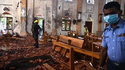 FOTO: Iglesia destruida por explosión en Sri Lanka