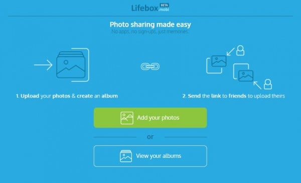Lifebox.mobi cuenta con la opción de descargar toda un galería en formato zip.