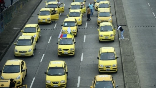 Taxis en Bogotá. Foto: AFP