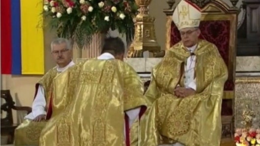 El Presidente Santos hablo durante el Te Deum, en la catedral de Bogotá. Foto: Presidencia