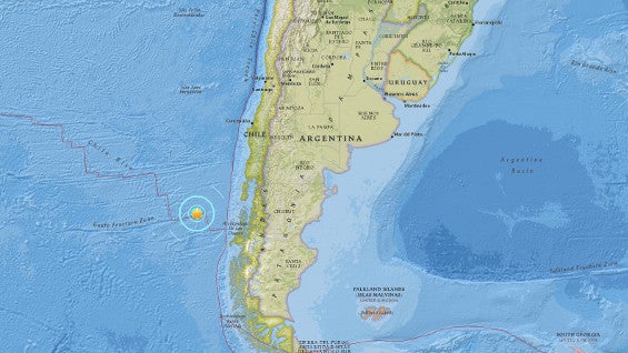 Epicentro del sismo. Foto: USGS.