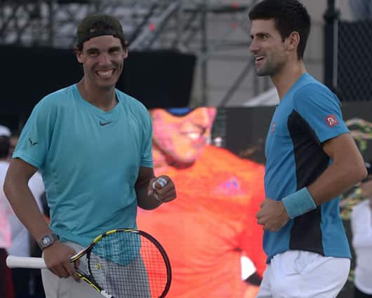 Rafael Nadal y Novak Djokovic. Foto: AFP
