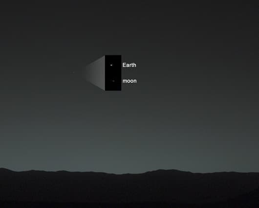 La distancia de los planetas cuando el robot tomó la foto era de 160 millones de kilómetros. Foto: Nasa