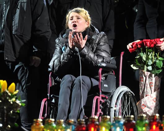 Yulia Timoshenko, líder de la resistencia contra el expresidente ucraniano Víktor Yanukóvich. Foto: AFP