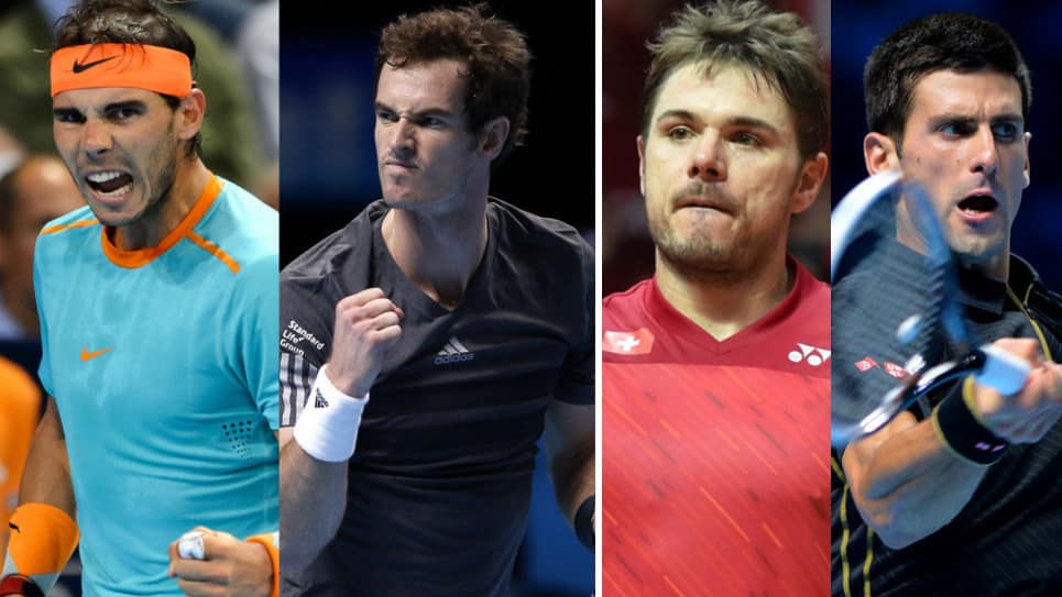 Rafael Nadal, el británico Andy Murray, el suizo Stanislas Wawrinka y el serbio Novak Djokovic. AFP