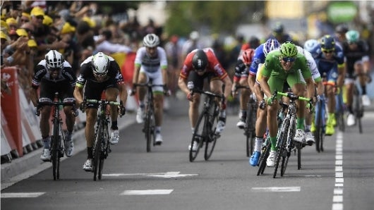 Kittel logró su récord de victorias en el Tour de Francia, dejando atrás la marca de cuatro que había logrado en 2013 y 2014.. Foto: Lionel BONAVENTURE / AFP