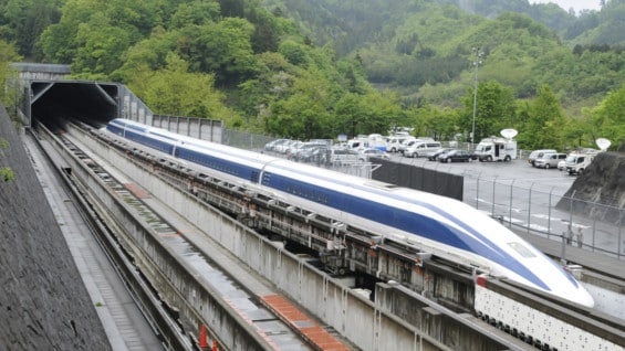 Último modelo del tren 'Maglev' en pruebas. Foto: AFP.
