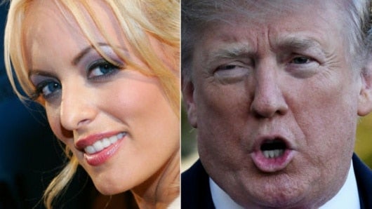 Stormy Daniels y Donald Trump. Foto: AFP
