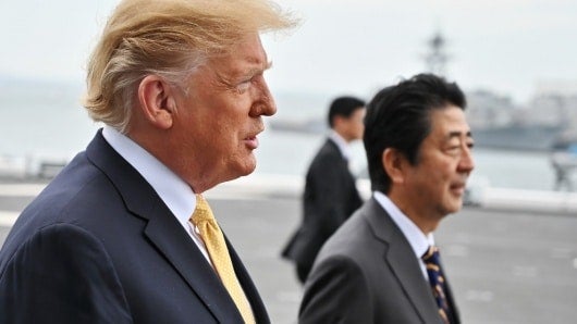 El presidente de EE.UU., Donald Trum, y el primer ministro de Japón, Shinzo Abe. Foto: AFP