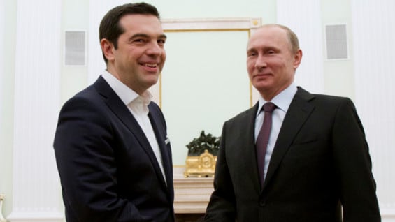 Alexis Tsipras y Vladimir Putin. Foto: AFP