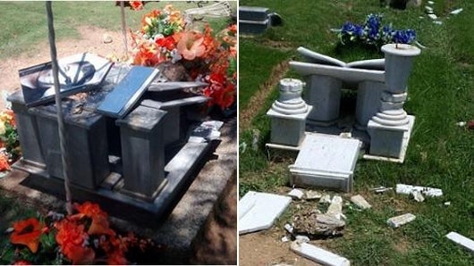 En Twitter, circulan decenas de fotos de las tumbas destruidas de estos ídolos vallenatos.