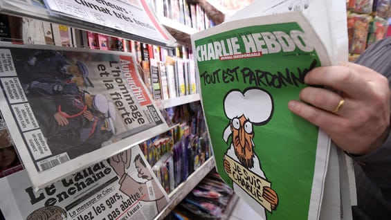 esta fue la portada de Charlie Hebdo este miércoles. Foto: AFP