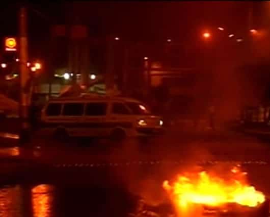 Varios manifestantes bloquearon la principal vía de Tunja. Foto: Noticias RCN