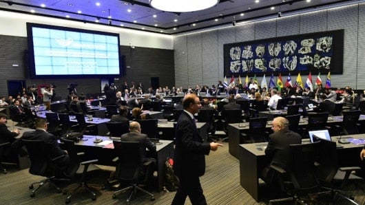 Parte de la sede de Unasur. Foto: AFP