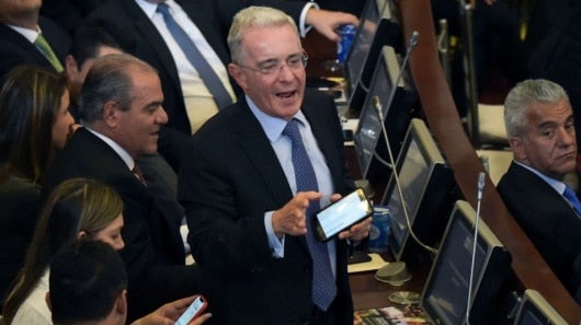 El expresidente y senador Álvaro Uribe. Foto: AFP
