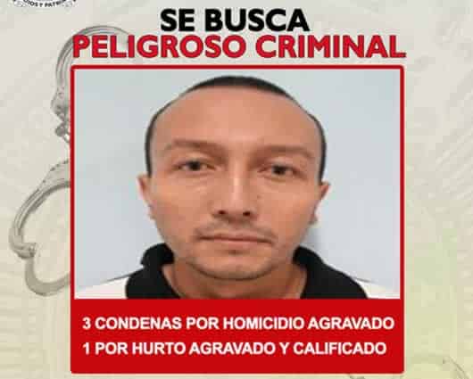 Alexander Urrego Guerrero, preso fugado en Bogotá.