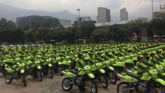 Se aumento en 25 por ciento el parque automotor de la Policía de Medellín. Foto: @GeneralPalomino.