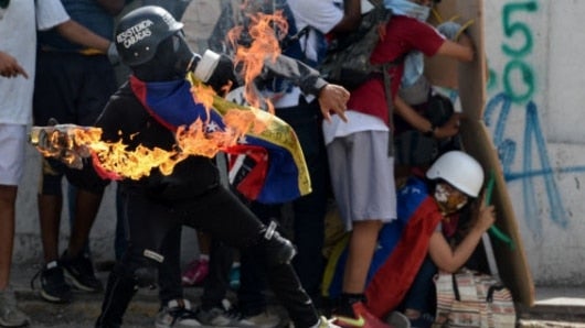 Disturbios en Venezuela. Foto: Federico Parra / AFP