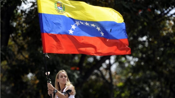 Lilian Tintori, esposa del detenido líder opositor Leopoldo López. Foto: AFP