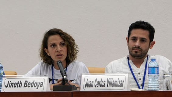 Jineth Bedoya, victima de los paramilitares y la guerrilla. Foto: EFE