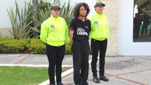 Diego Rozo, alias 'Jirafa'. Foto: Policía de Bogotá.