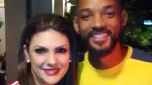 El actor estadounidense Will Smith en Colombia. Foto: @RCNEspectaculo.