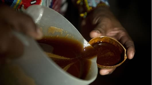 El yagé es una preparación por cocción de dos plantas: la ayahuasca y la chacruna. Foto: AFP