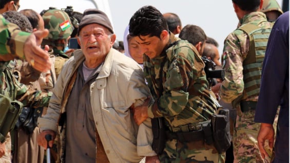Los yazidíes fueron liberados el lunes en la provincia de Nínive. Foto: AFP