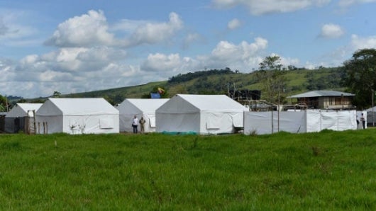 Zona de agrupamiento de las Farc en Meta. Foto: Oficial