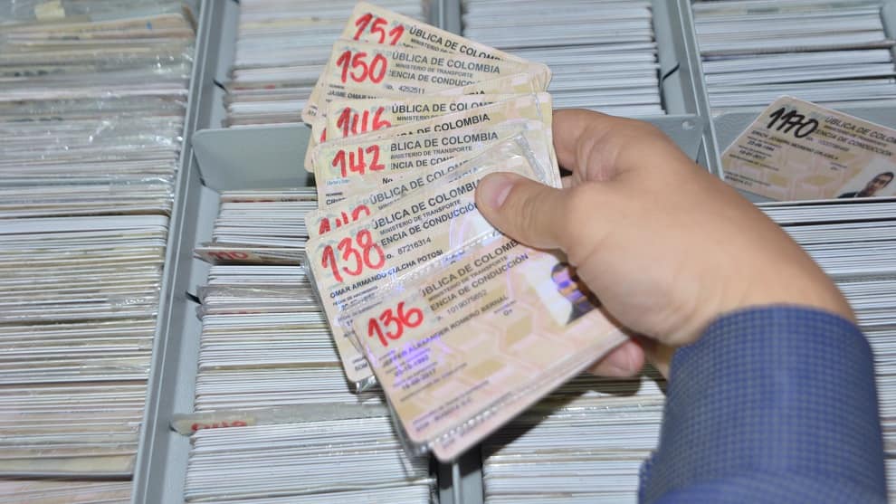 Banco de almacenamiento de licencias de la Secretaría de Movilidad de Bogotá.