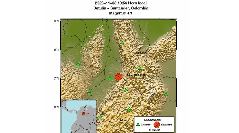 Reportan fuerte temblor de magnitud 4.1 en Santander