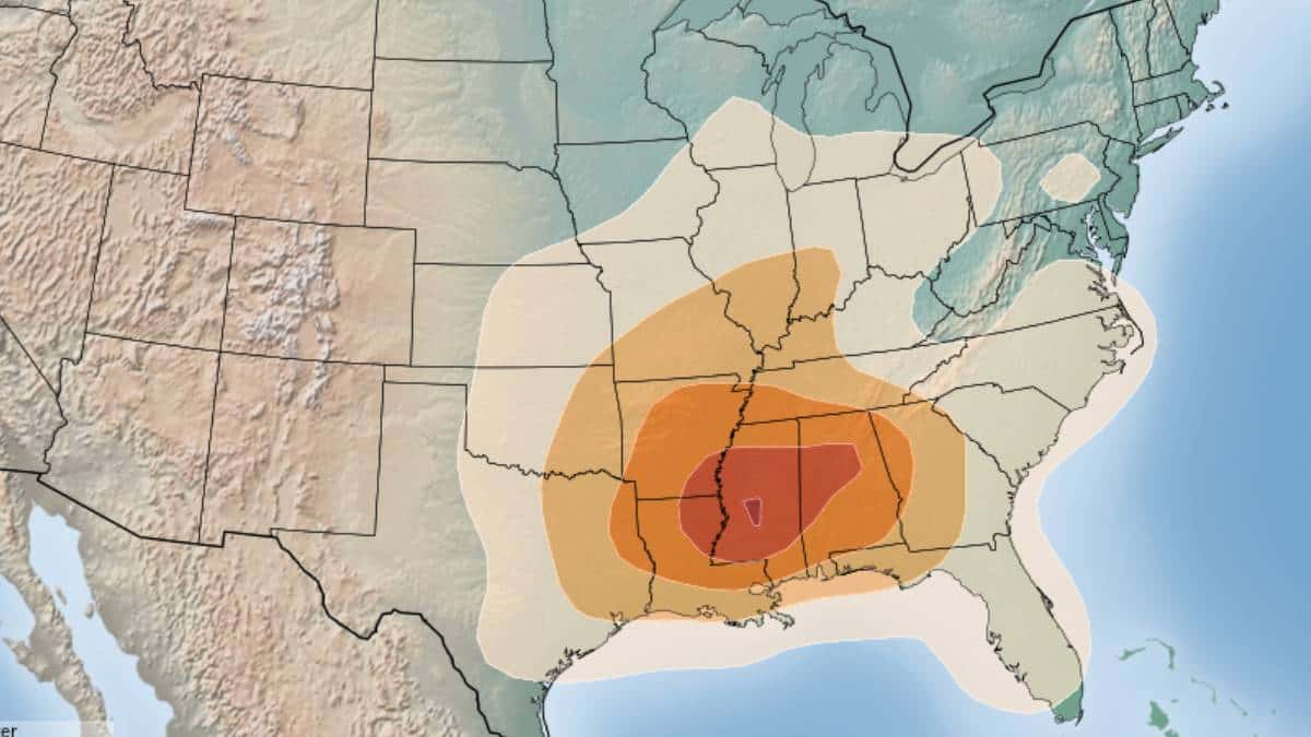 Foto: Noaa Cerca de 20 tornados golpearon con fuerza el sur de Estados Unidos