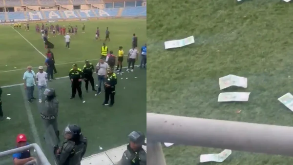 Hinchas del Unión Magdalena tiraron billetes a los jugadores tras el escándalo de apuestas: video